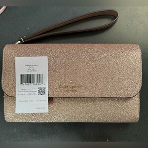 NWT ($149) Kate Spade Gold Glitter Wristlet